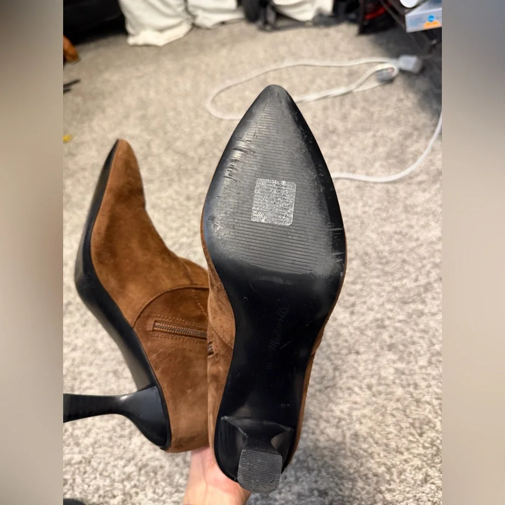Madewell Justine ankle boot - suede dark coffee size 9 - Picture 10 of 10